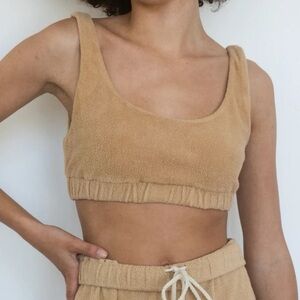 DONNI. Terry cloth tan Medium bralette